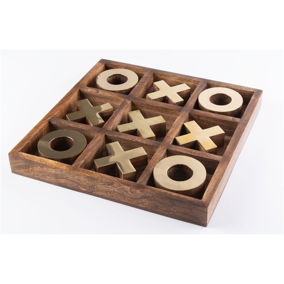 Game X and O, mango wood, 25x25xH3.5cm