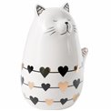 Decor Cat with heart, ceramic, black/white, 13x10x8cm