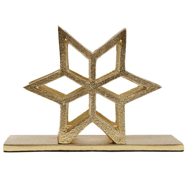 Napkin holder Star, aluminium, golden, 10x15.2x5cm