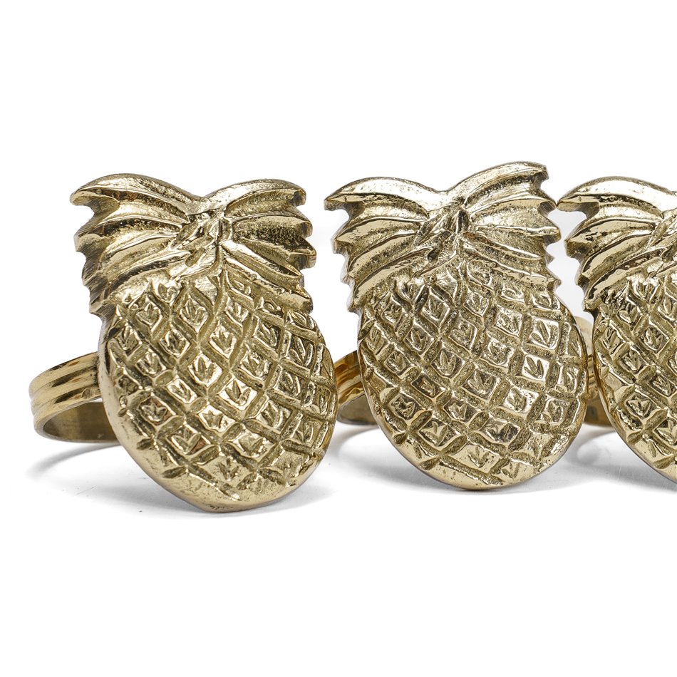 Кольцо для салфеток x4 Pineapple, золотого цвета, 5x4x4cm