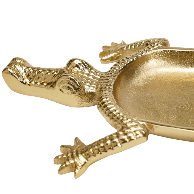 Tray Crocodile, aluminium, golden, 3.8x40.6x25.4cm