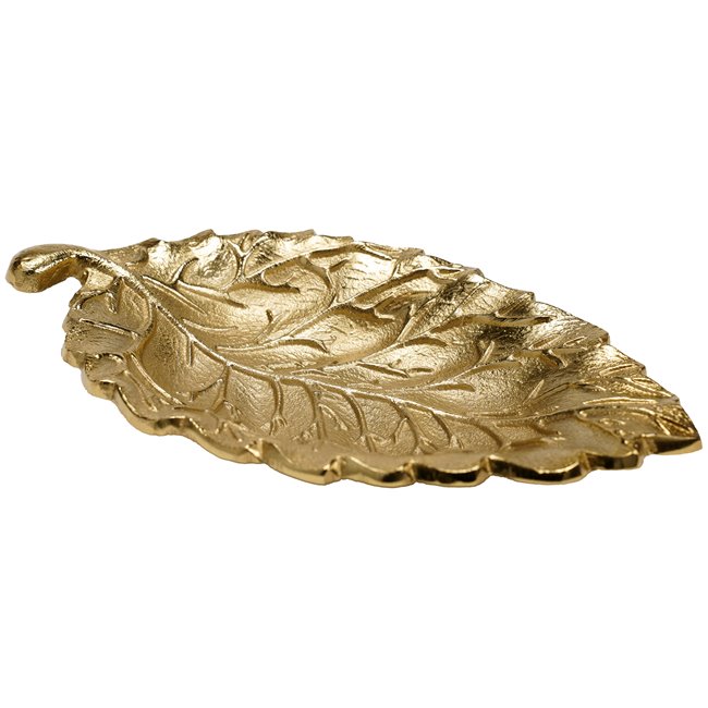 Декоративная посуда Leaf, алюминий, золотого цвета, 3.8x24.7x15cm