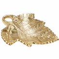 Deco dish Leaf, aluminium, golden, 3x19x18.4cm