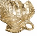 Deco dish Leaf, aluminium, golden, 3x19x18.4cm