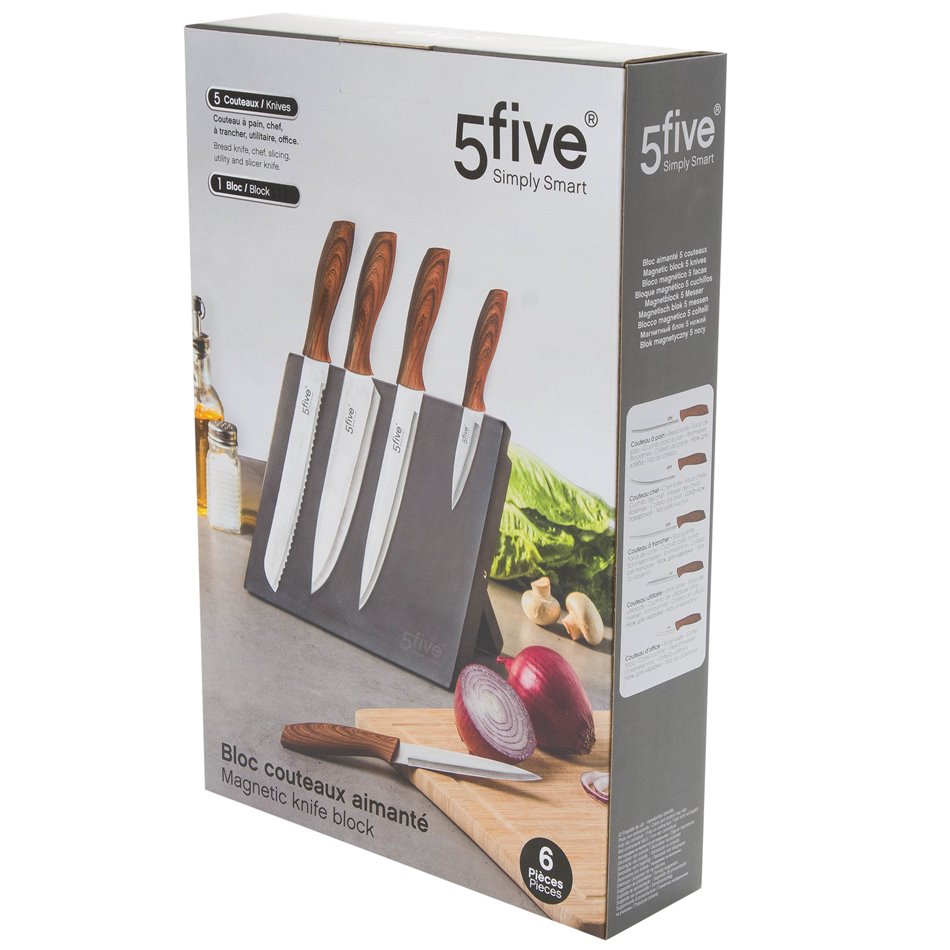 Nažu komplekts statīvā, 5 gab., 24.5x6.7xH36cm