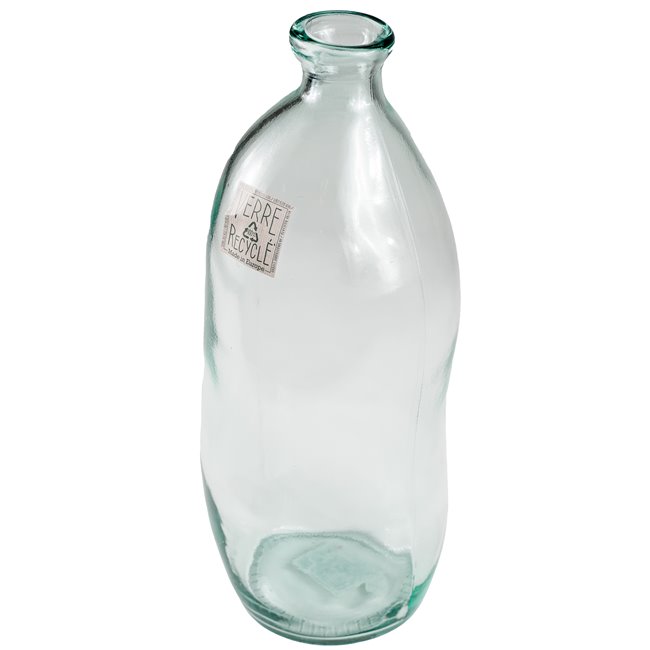 Vase Bottle Recyc, clear glass, H35cm D14cm