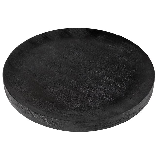 Tray, decorative plate of mango wood black, 30x2x30cm
