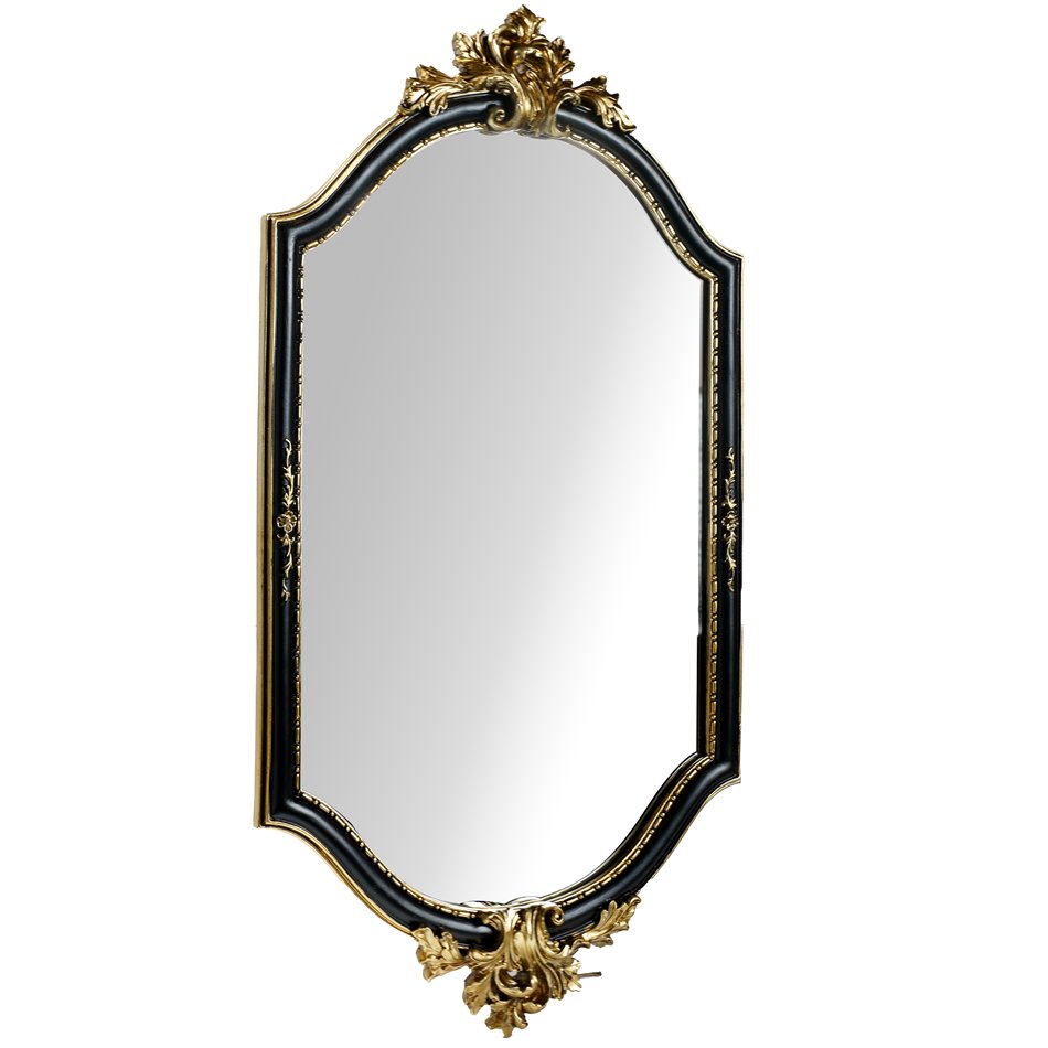 Wall mirror Inar, black/golden, 55x30x5cm