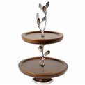 2 Tier Fruit Stand Ofena w/acorn leaf, D28x42.5cm