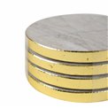 Coaster with gold edge of marble, 4set, 10x5x10cm
