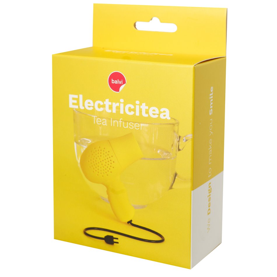 Tējas sietiņš ElectriciTEA, dzeltens, silikons, H7x6x3.5cm