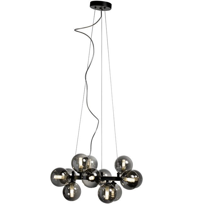Ceiling lamp Radom smoky, 52x48xH40-135cm, G9x12,MAX5W