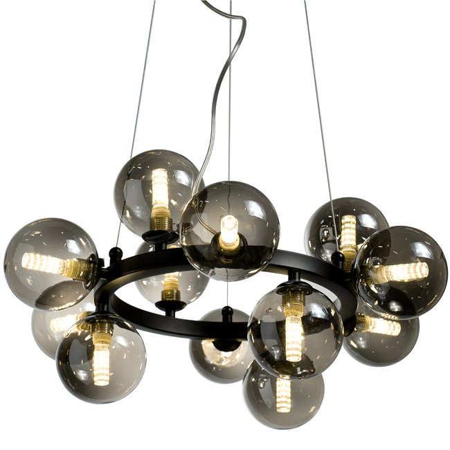 Ceiling lamp Radom smoky, 52x48xH40-135cm, G9x12,MAX5W