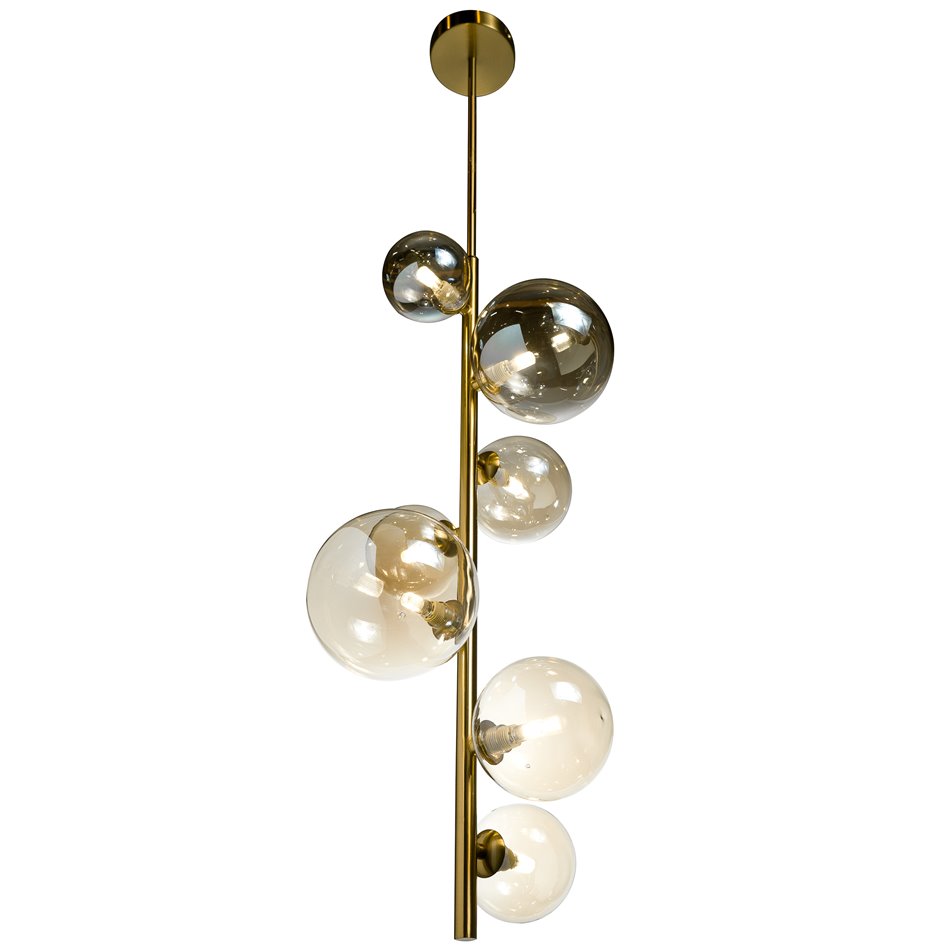 Ceiling lamp Rados cognac, brass, 28x120cm, G9 LED x7, MAX5W