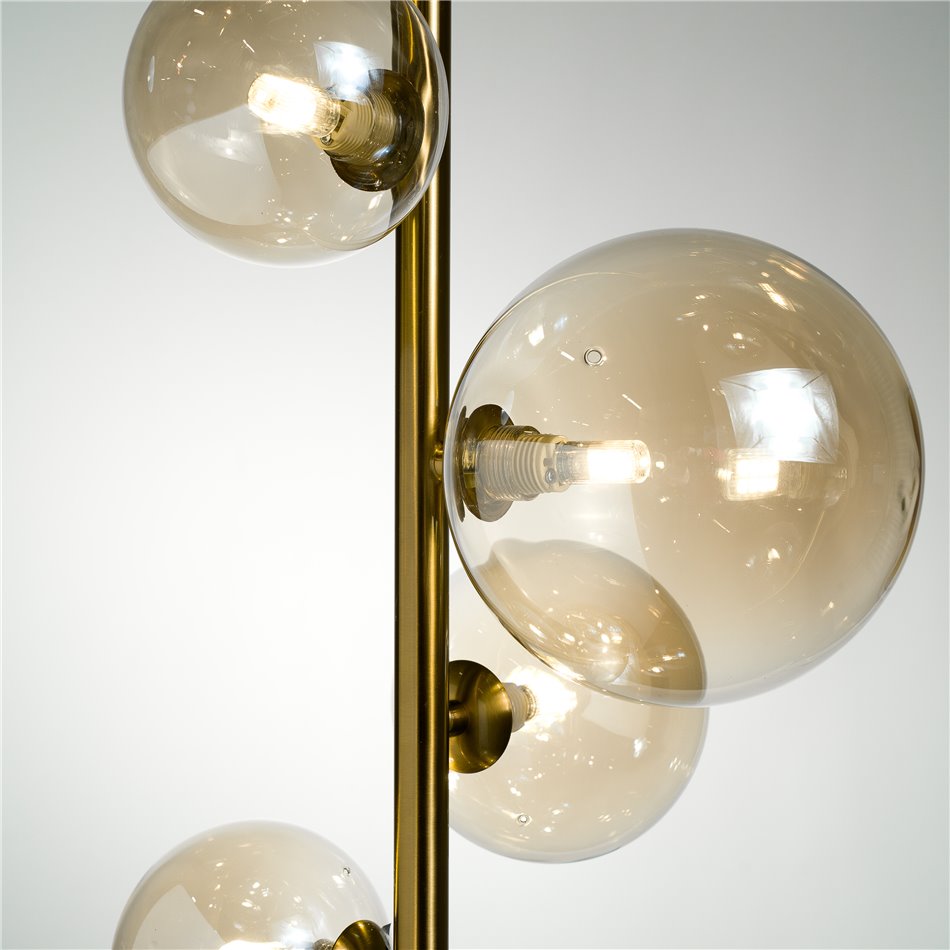 Ceiling lamp Rados cognac, brass, 28x120cm, G9 LED x7, MAX5W