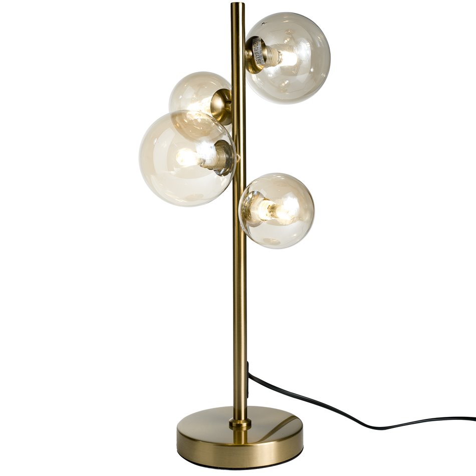 Table lamp Rade cognac/brass, 24x19xH48cm,G9LEDx4, 5W(MAX)