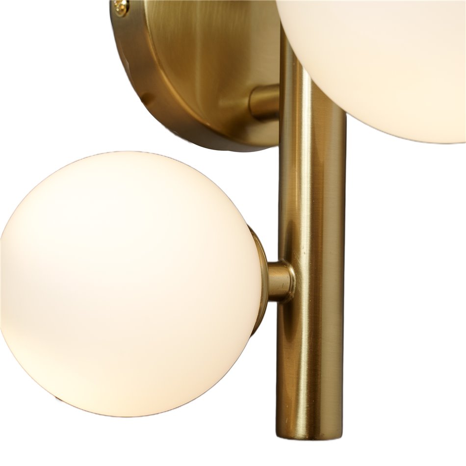 Wall lamp Rade opalwhite/brass, 28x21xH19cm, G9x3, MAX 5W