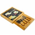 Cheese board World of cheese with 4 knives set, 26x26cm