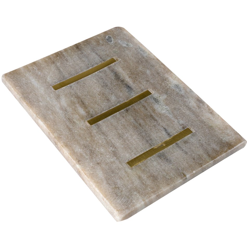 Marble soap holder brown (W/H/D) 14x1x10cm