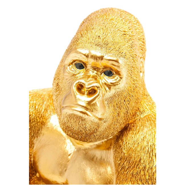 Декоративная фигура Gorilla, medium, золотого цвета, 39x30x28cm