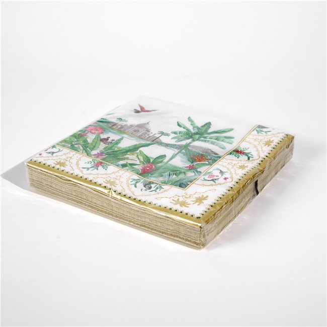 Pack of 20 paper napkins Paradise sauvage, 33x33cm