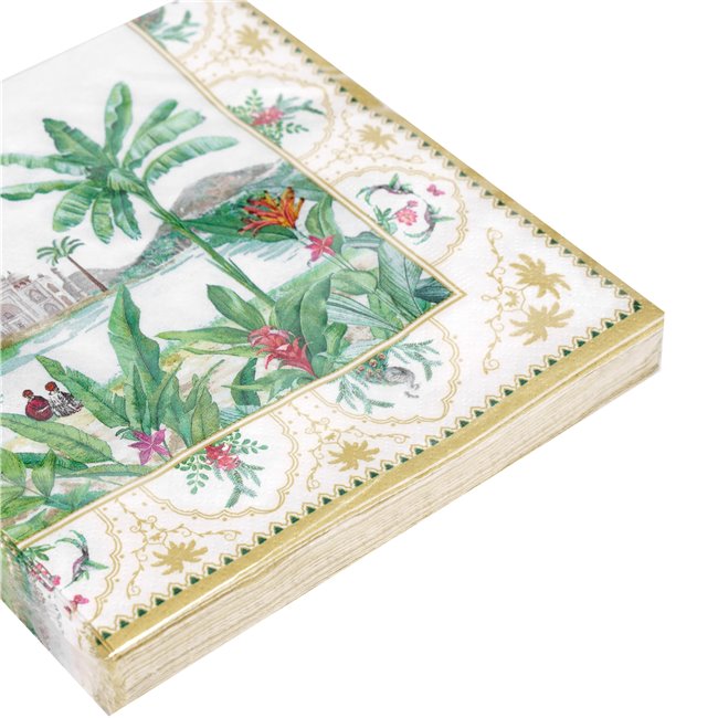 Pack of 20 paper napkins Paradise sauvage, 33x33cm