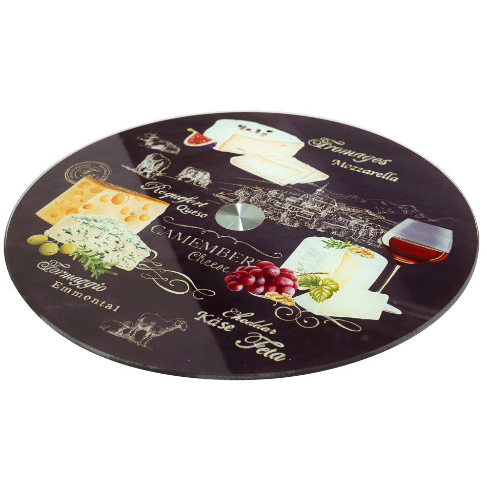 Revolving glass board World of cheese, D32cm
