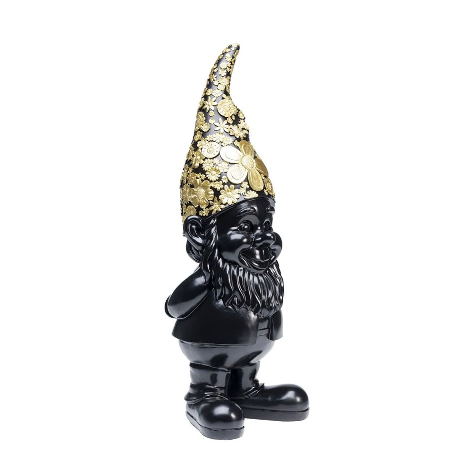 Decorative figure Gnome, black/golden, H61x20x23cm