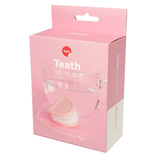 Tea infuser TEAth, pink/white, silicone