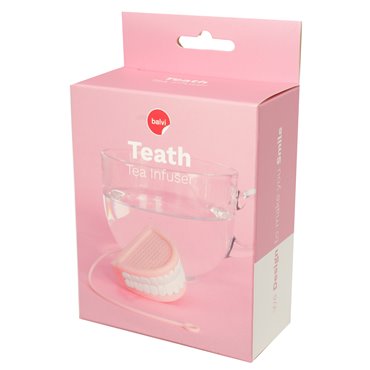 Tea infuser TEAth, pink/white, silicone