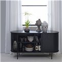 Sideboard Nola, black oak veneer/MDF, H76x140x45cm
