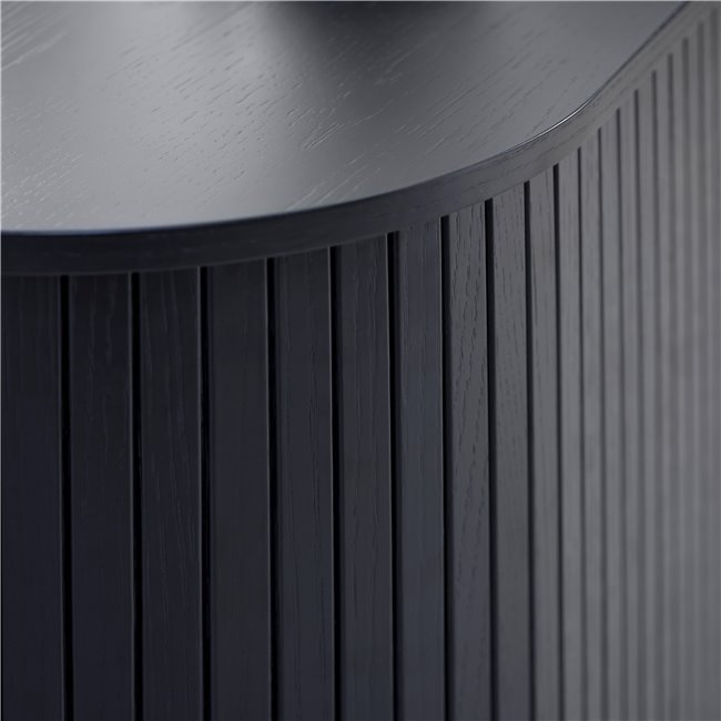 Sideboard Nola, black oak veneer/MDF, H76x140x45cm