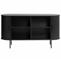 Sideboard Nola, black oak veneer/MDF, H76x140x45cm