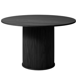 Table Nola, black oak veneer/MDF, D120cm, H75cm