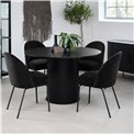 Table Nola, black oak veneer/MDF, D120cm, H75cm