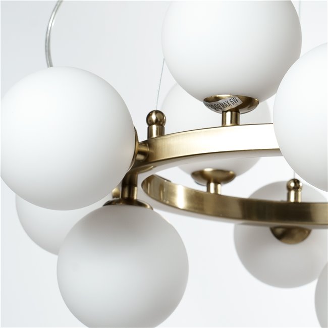 Ceiling lamp Radom, brass/white, 52x48xH40-135cm, G9x12,MAX5W