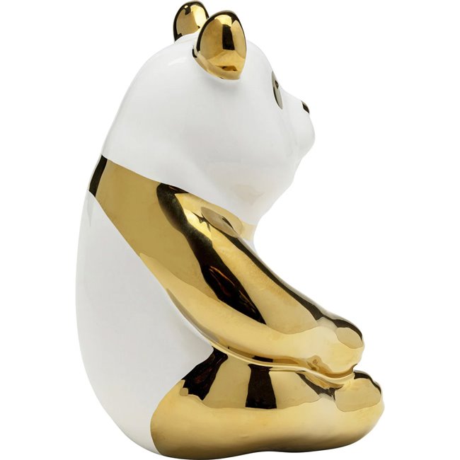 Deco figurine Panda, golden, H19x14x13.5cm