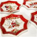 Тарелка для десерта x4 CHRISTMAS MEMORIES, фарфор, H1,5 D16cm 