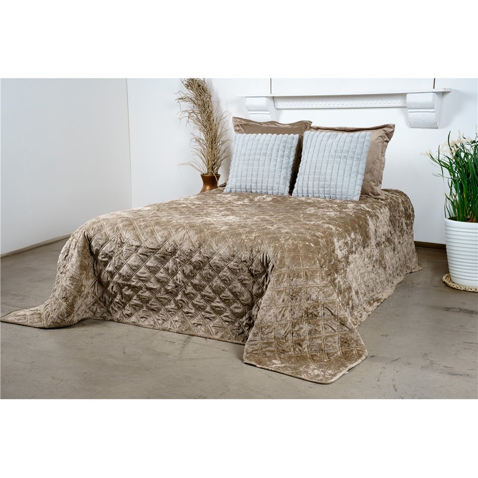 Bed cover Jumis, brown, velvet, 220x240cm