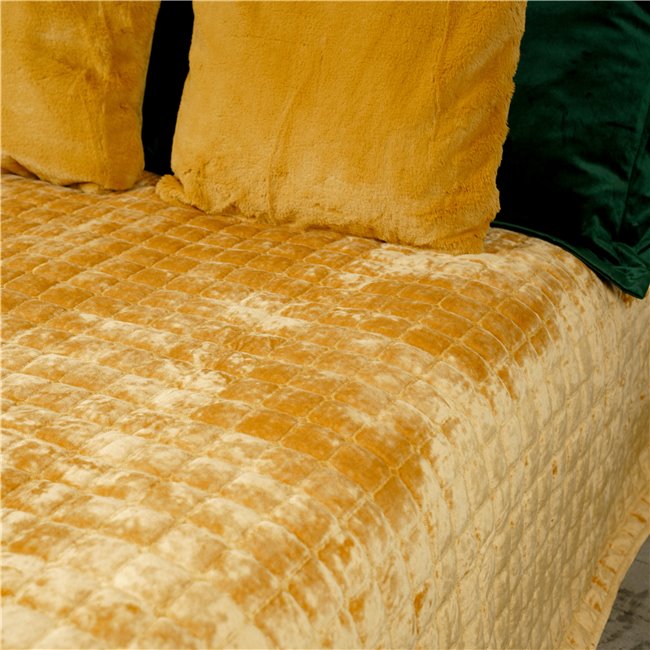 Bed cover Jakobine, gold, velvet, 220x240cm