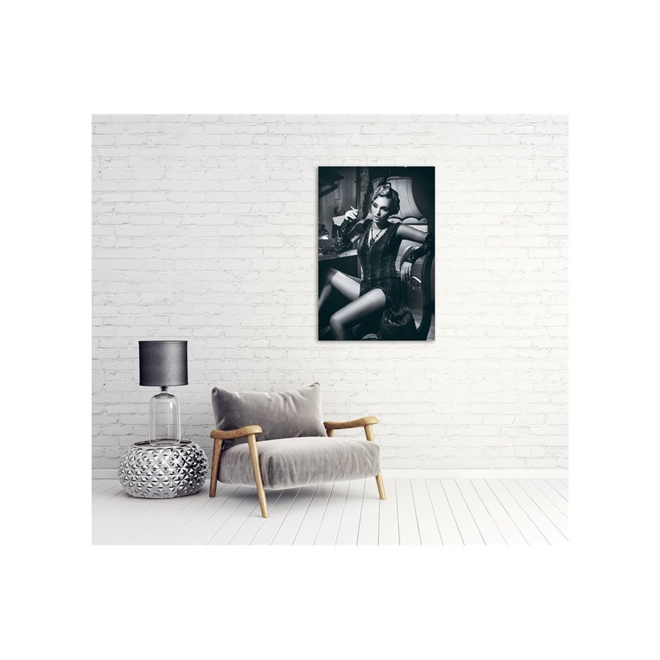 Стеклянная картина Smoking women in charleston dress, 80x120cm