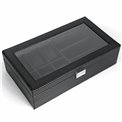 Watch and glasses box, black PU, 35x20x9cm