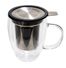 Mug Paroi with infuser, glass, 13.3x11.5x9.3cm