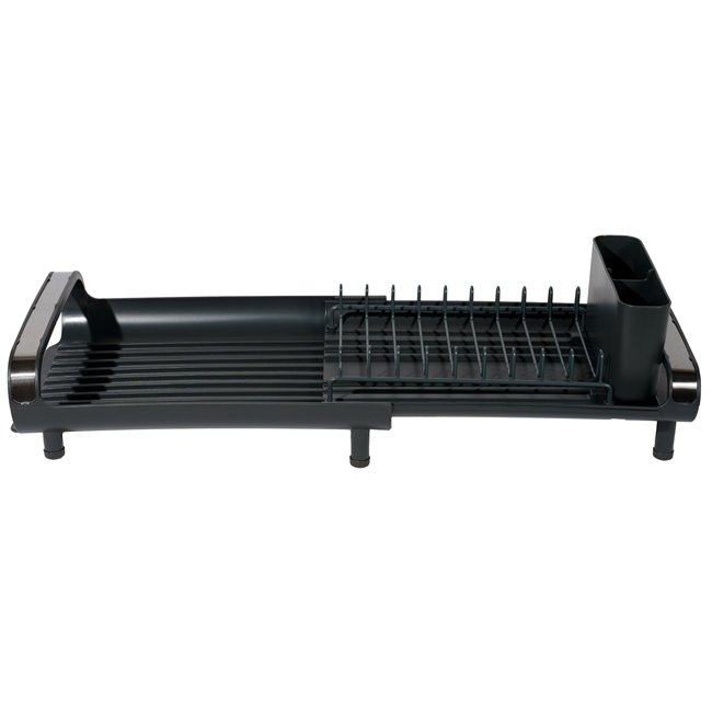 Dish drain Etira, black, metal/plastic, 13x49x20cm