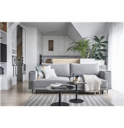 Sofa bed Edalia, Velvetmat 4, gray, H90x260x95cm