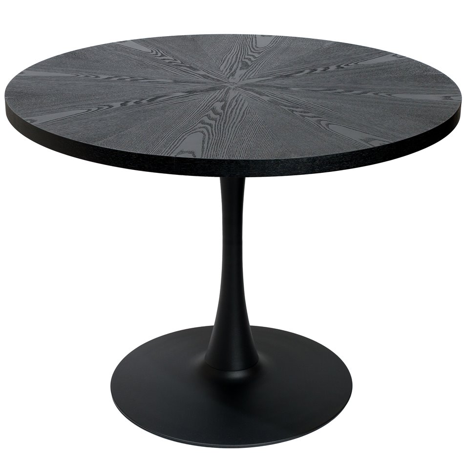 Dining table Torino, black veneer, D100xH76cm