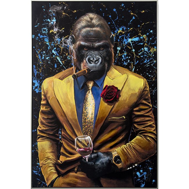 Digital print Gorilla Gentleman, glass, 82,5x122,5 cm