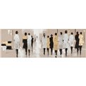 Acrylic painting Fashion week III, 50x150cm
