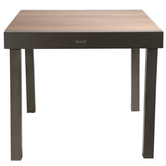 Table Lapiazza ex, houte, aluminium, 90x90xH75.5cm