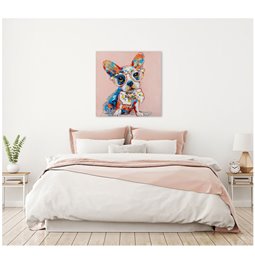 Picture Funny dog with glassess, 70x70cm